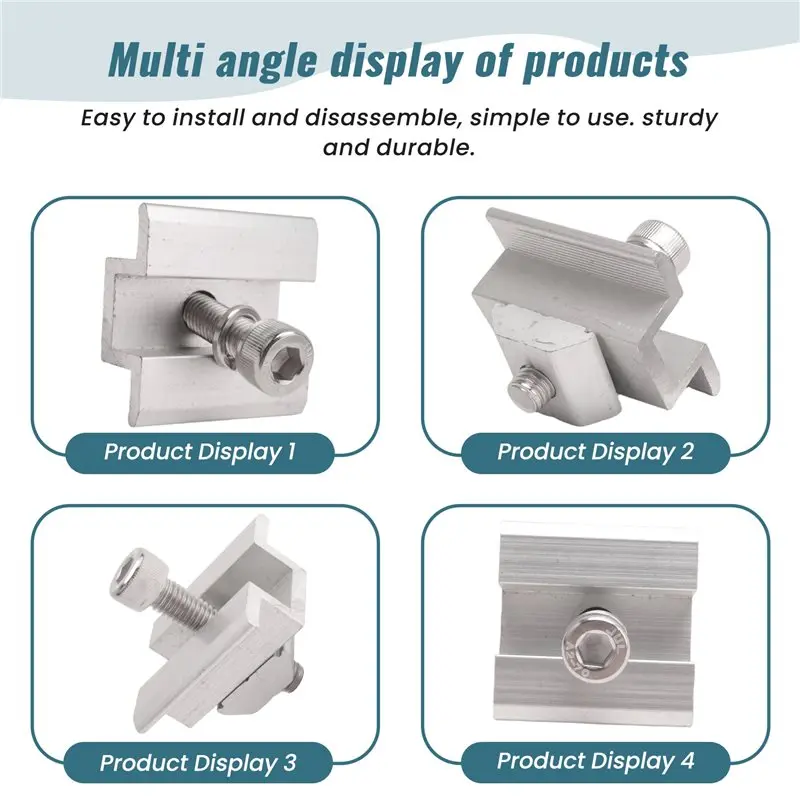 

[NEW!A93G】 8Pack Solar Panel Mounting Brackets, Solar Panel End Clamps, Centre Clamps, For PV Solar Panel Solar Module