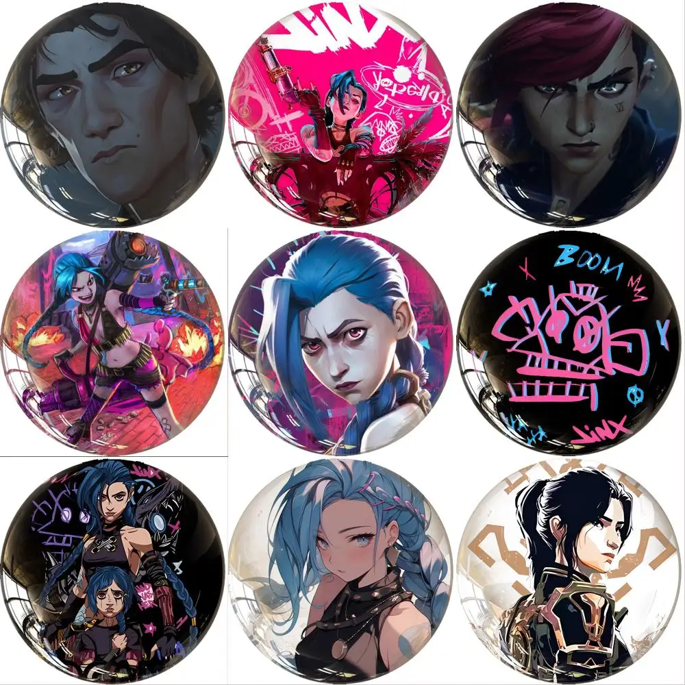 Arcane Season 2 Button Pin Collar Brooch Vi Jinx Caitlyn Clothes Jewelry Decor Gift Hat Cute Badge Pins