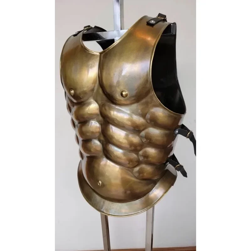 Greek muscle cuirass; Roman armor; classical ancient plate armor; Spartan steel cuirass; mailbag.