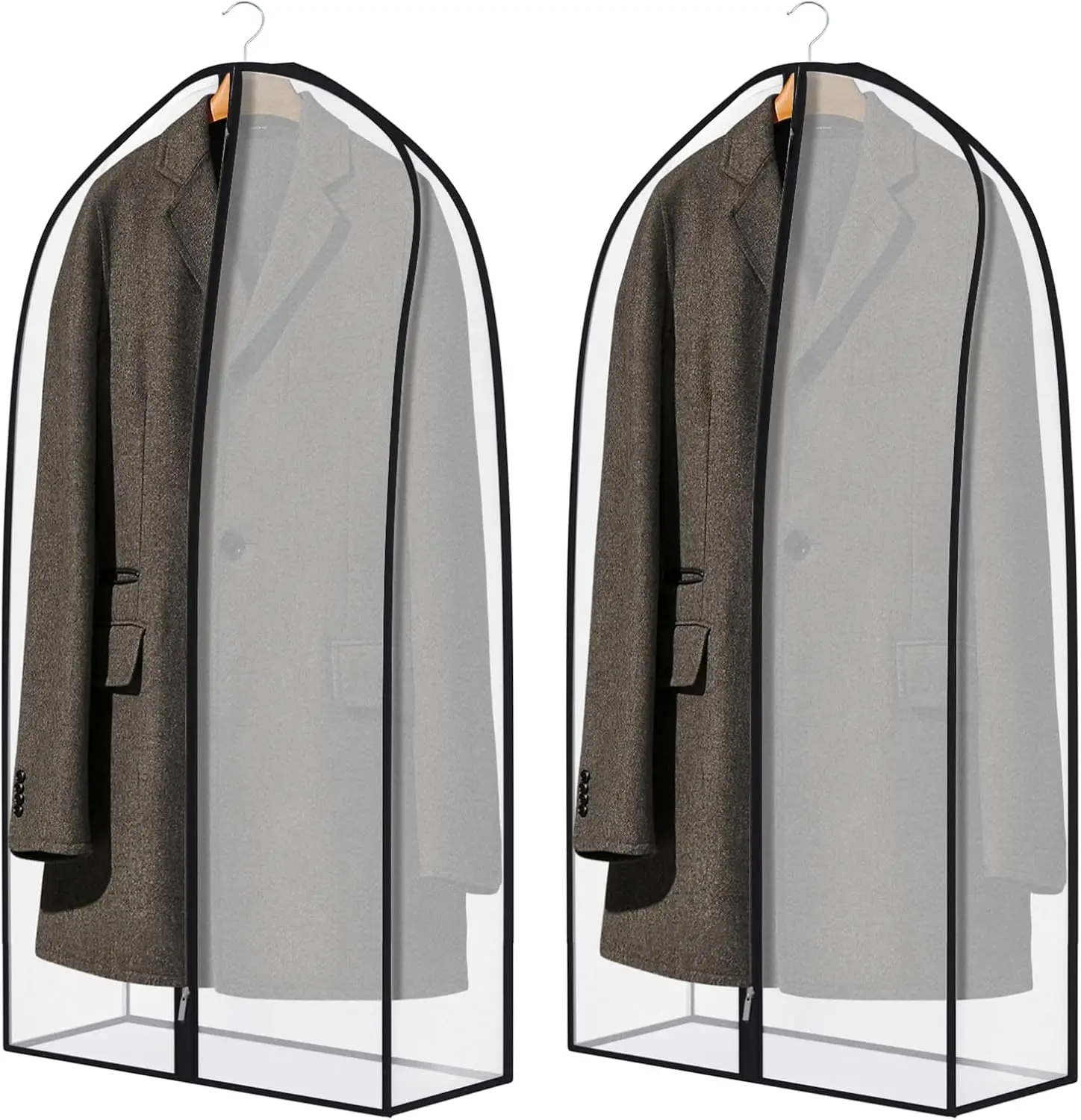 

Breathable Garment Bags for Leather Coats, 43” Suit Bags for Closet Storage, Silky Dust Covers with 7" Gusset, Set of 2