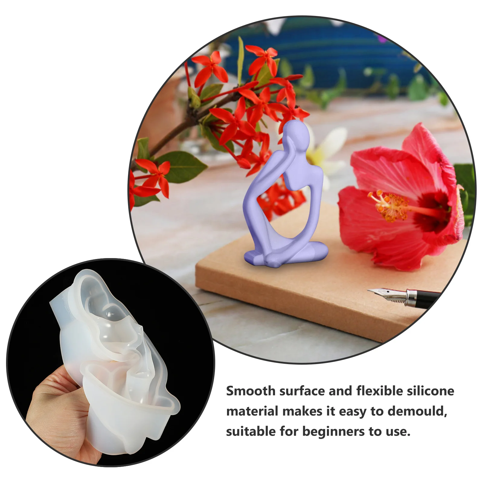 

Thinker Portrait Mold Flexible Material Scented Making Wax Molds Practical for Gifts Thinker Mold DIY Plaster Mould