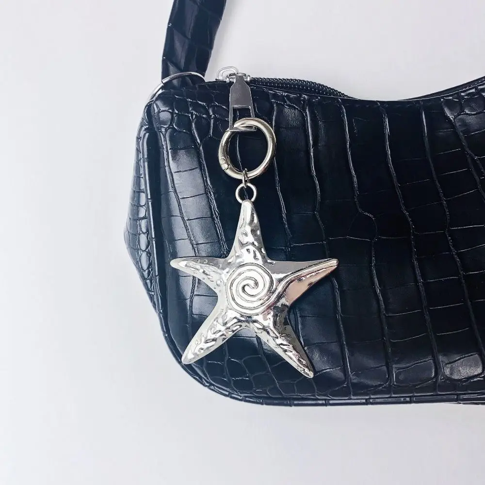 

Grunge Goth Metal Starfish Pendant Keychain Star Fish Charm Punk Bag Keychain Silver Pants Keychain Women Men Jeans Accessories