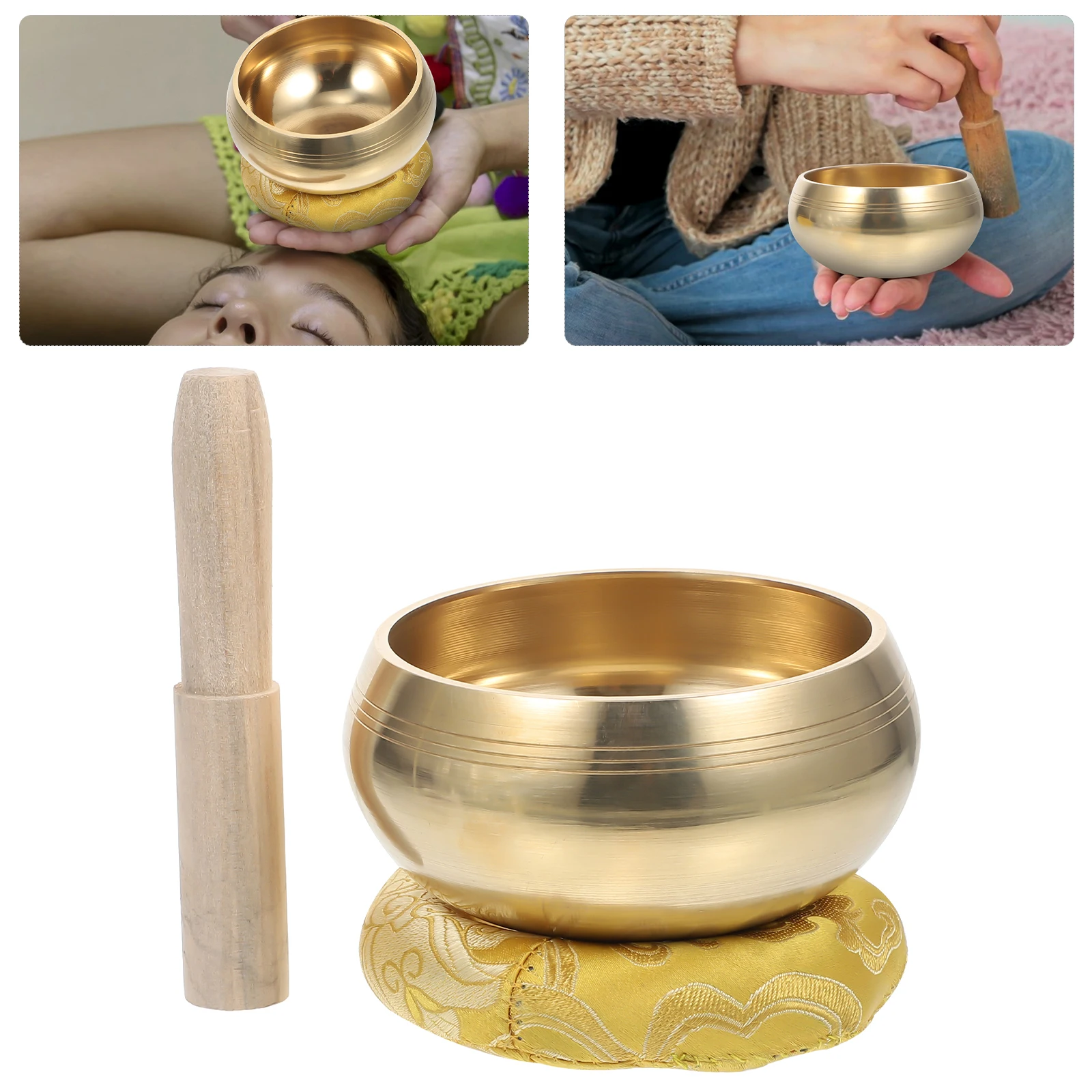 

Music Bowl Tibetan Sound Meditation Hand Making Tool Copper Yoga with Rod