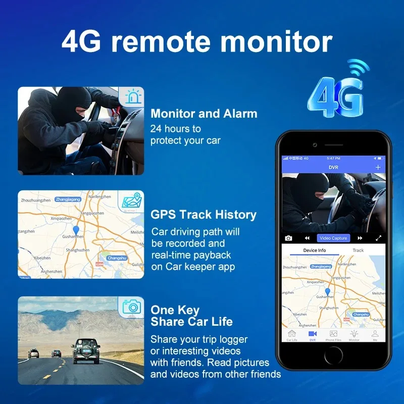 11.4 Inch Android 14.0 4G Dash Cam 4+64G ADAS 5G WiFi Car DVR GPS BT FM 24H Parking Monitor Rearview Mirror Video Recorder