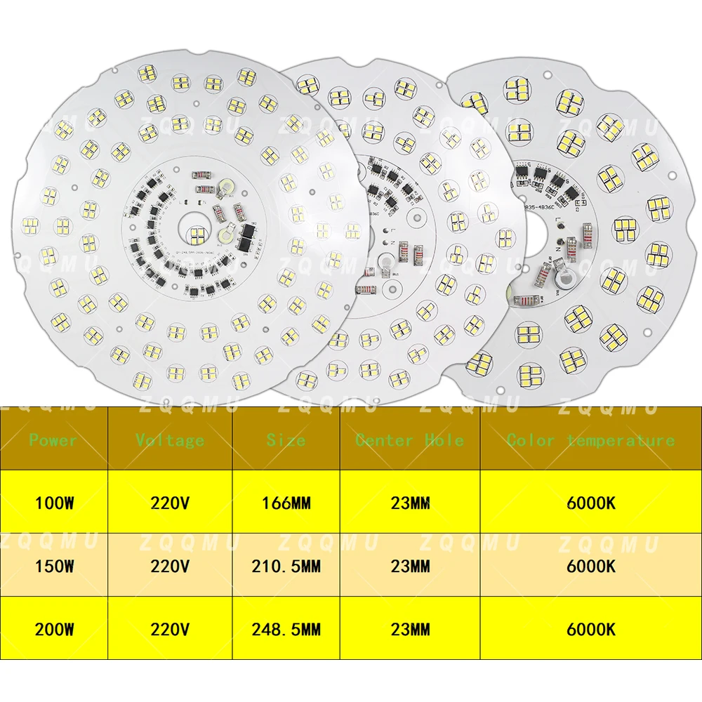 1PCS AC220V 100W 150W 200W SMD LED Chip Driverless High Power Light Source Module for DIY Wall Lamp Downlight Floodlight Bulb