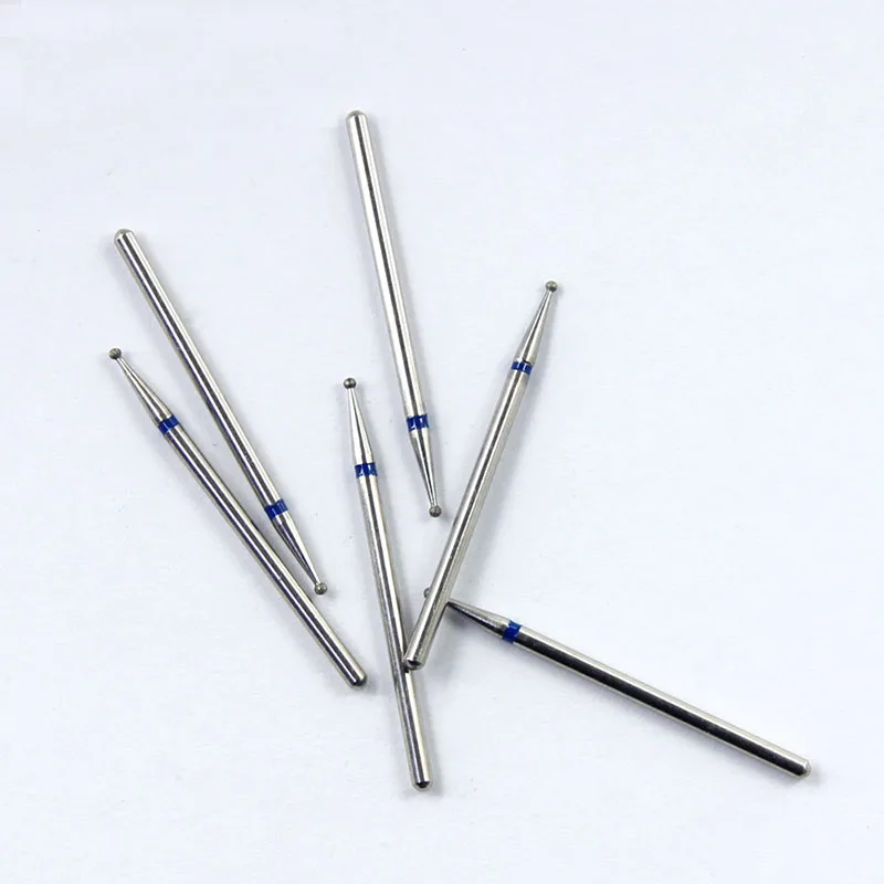 10pcs/box Dental Diamond Drill Bit Round Bur for Lab HP Electroplated Medium Blue Grind Zirconia Sharp Durable Dentistry Tool