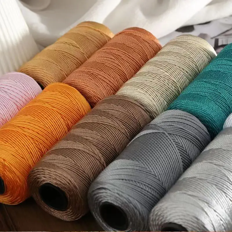 Häkelgarn, 1,5 mm/200 m, zum Selbermachen, Stricken, Bastelfaden, Eisseide, farbige Kunstgarnschnur für Taschen, Hüte, Polypropylen-Seil, Häkeln