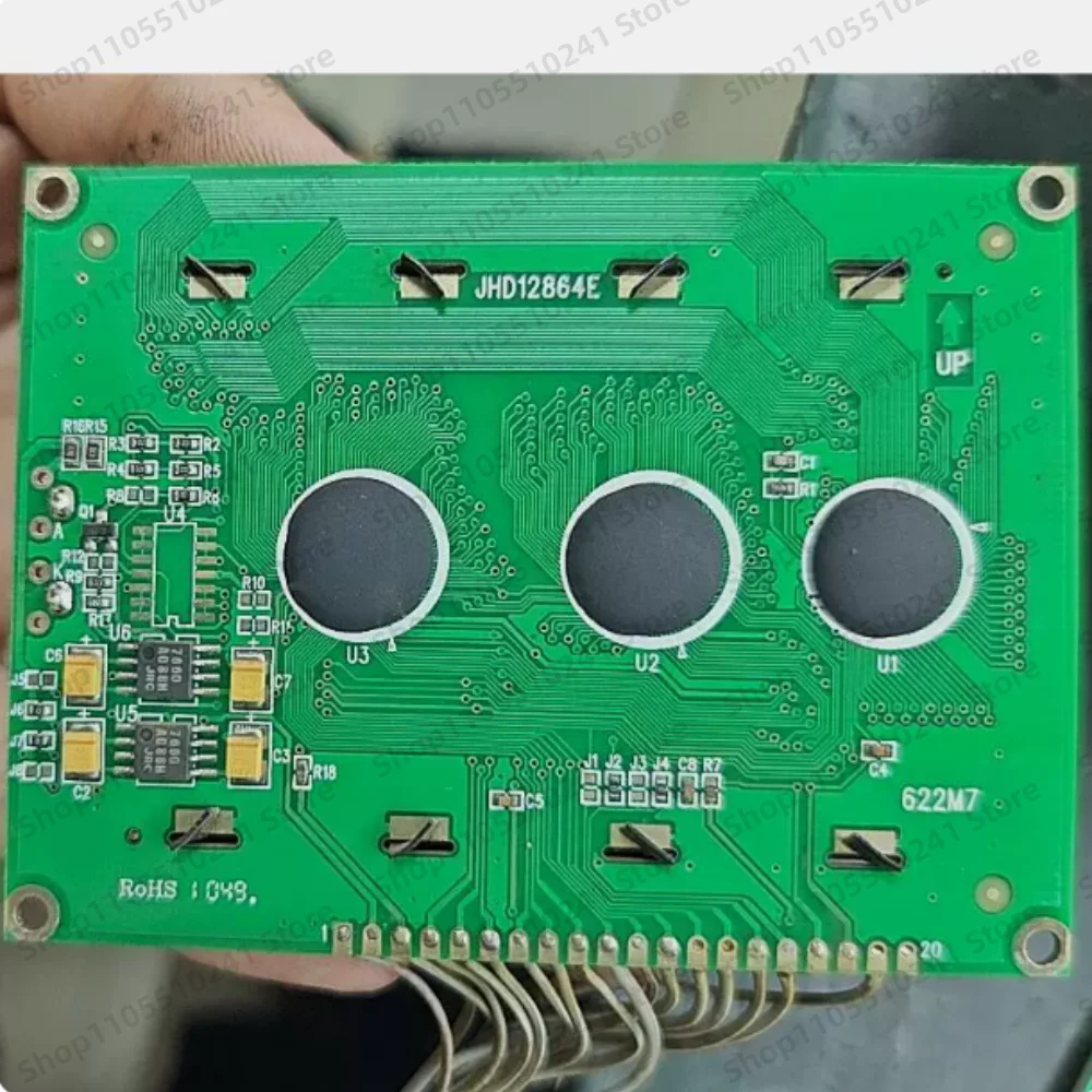 Yellow-green screen JHD12864E 622M9 622M9 LCD display module without built-in font, graphic display