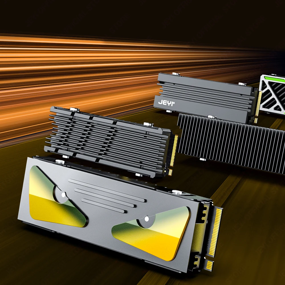 JEYI M.2 2280 SSD Heatsink with Cooling Eyes-Aluminum Radiator for NVMe SSD,High Thermal Ultra-Thin Design for PC/PS5/Laptop