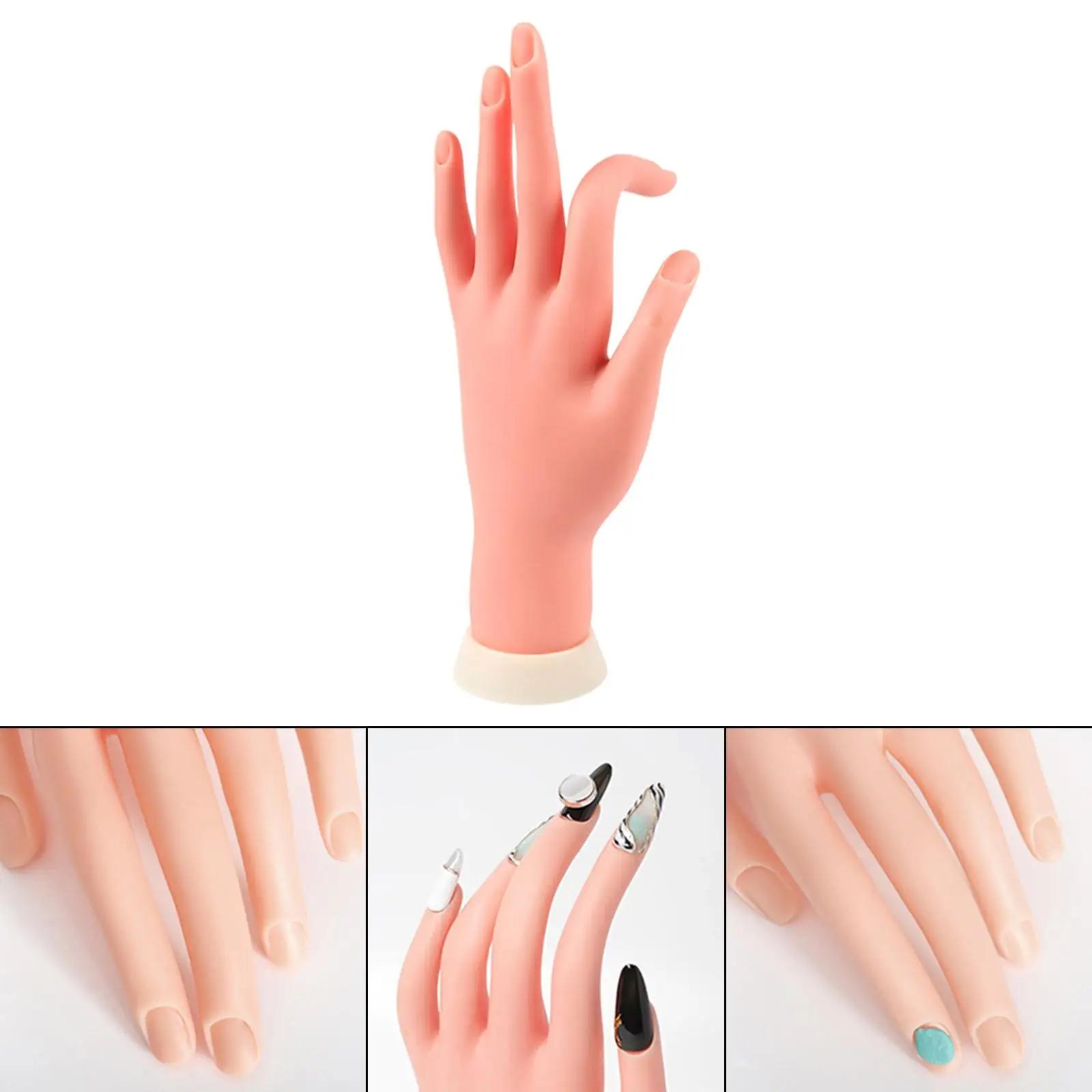 2x Ręka Treningowa do Manicure, Ćwiczeń Paznokci, DIY, Ekspozycja Paznokci, Lewa Ręka