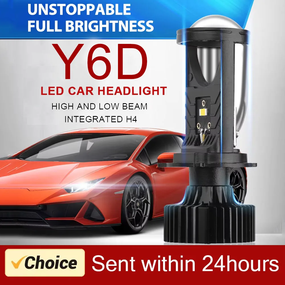 

Y6D Headlight Universal 12V Motorcyle Lens H4 LED Car Light Far Integrated Headlight of Y7 Type Universal Bulb Car Motorcycl