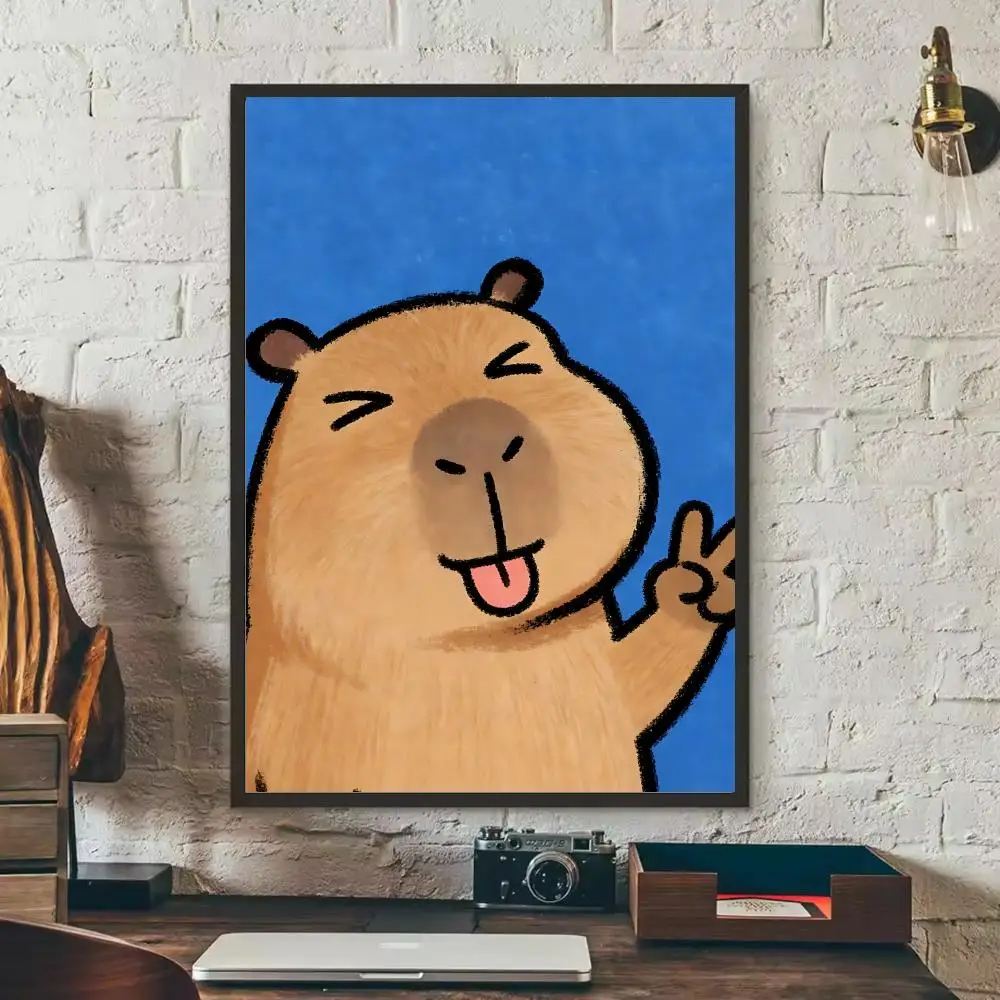 Einfaches, niedliches Kicapara-Cartoon-Poster für Zuhause, Wohnzimmer, Schlafzimmer, Bar, Flur, klebrige Wandkunst, ästhetische Dekoration – Detail 9
