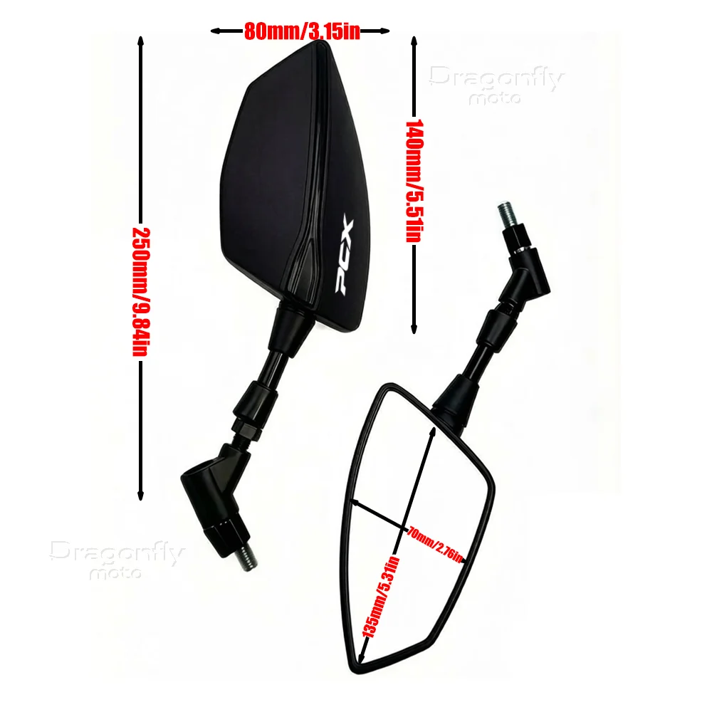 For Honda PCX125 PCX150 PCX160 PCX 125 150 160 2018 - 2024 8/10mm Universal Adjustabale Rearview Rear View Mirrors Side Mirror - view 2