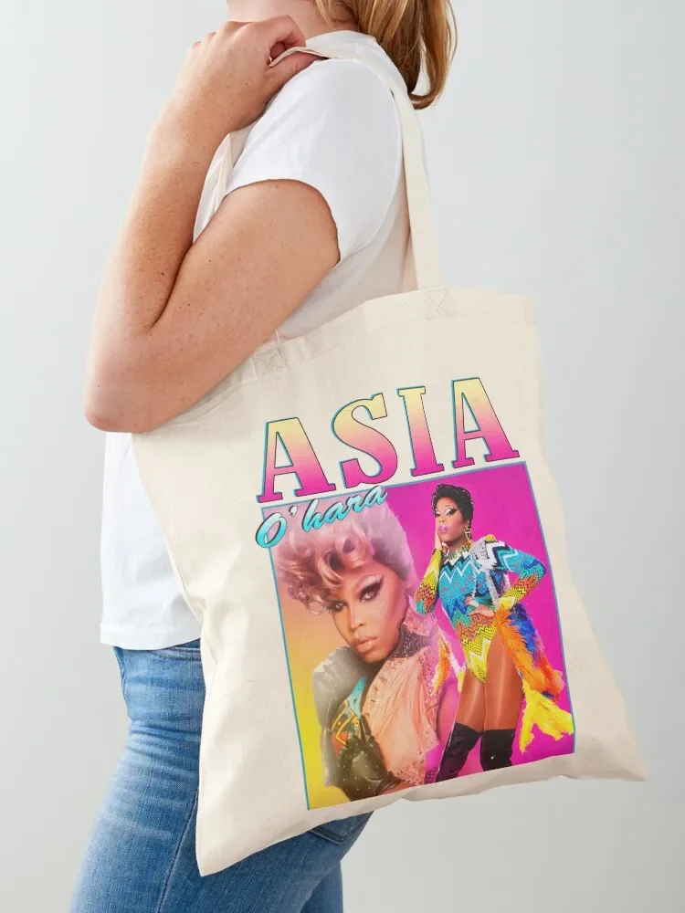 Asia O'hara vintage retro design Tote Bag cute pouch bag shopping bags foldable Beach bag Lady