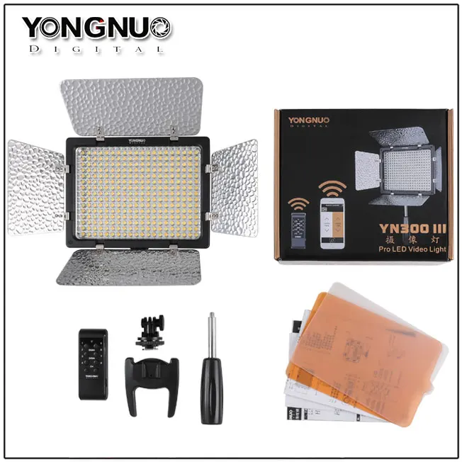 Yongnuo YN300 III YN-300 III 3200k-5500K CRI95 Camera Photo LED Video Light Optional with AC Power Adapter