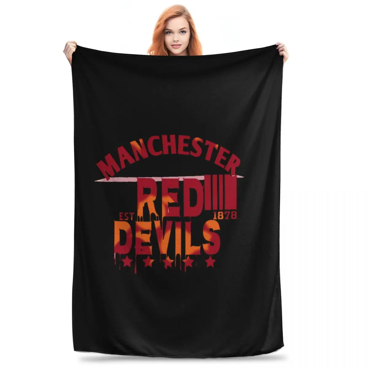 Devils Of Manchester, Manchester Is Red Blankets Fleece Warm Sofa Throw Blankets For Couch Bedding Office Throws Bedspread Quilt