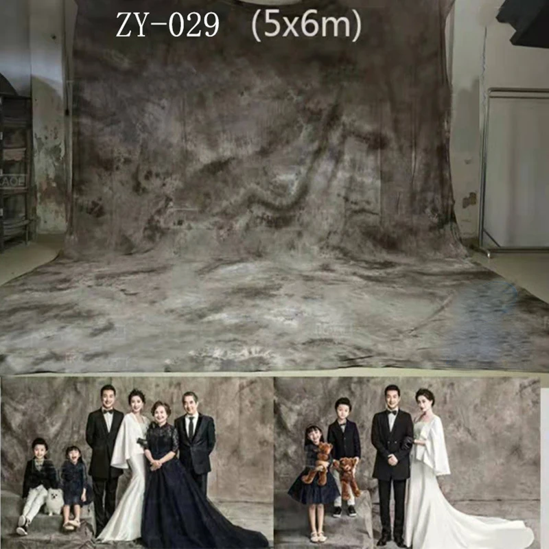 5x6M Large Size Tie-dye Muslin Photography Backdrops Pro Dyed Vintage Family Portrait Background Photo Studio Wedding Customize