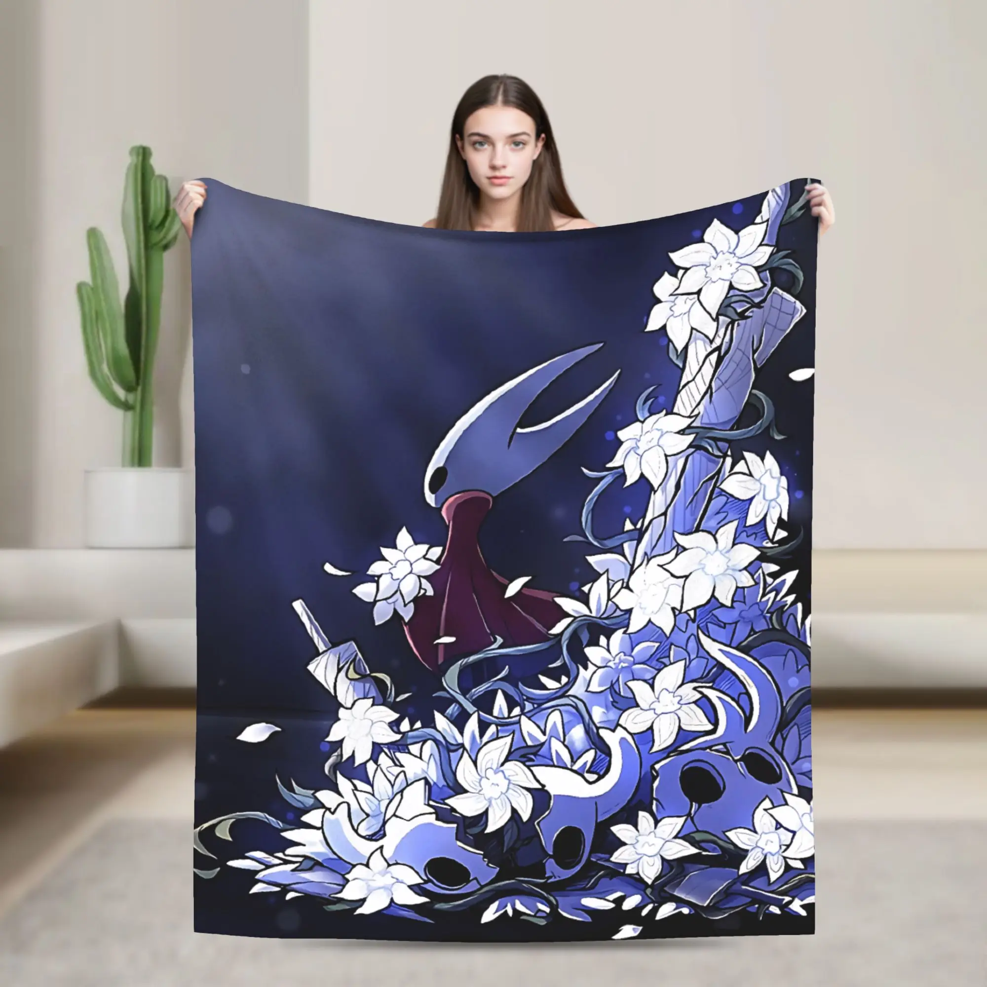

Hollow Knight Game Warm Soft Blankets Travel Plush Throw Blanket Street Trend Living Room Flannel Bedspread Sofa Bed Cover
