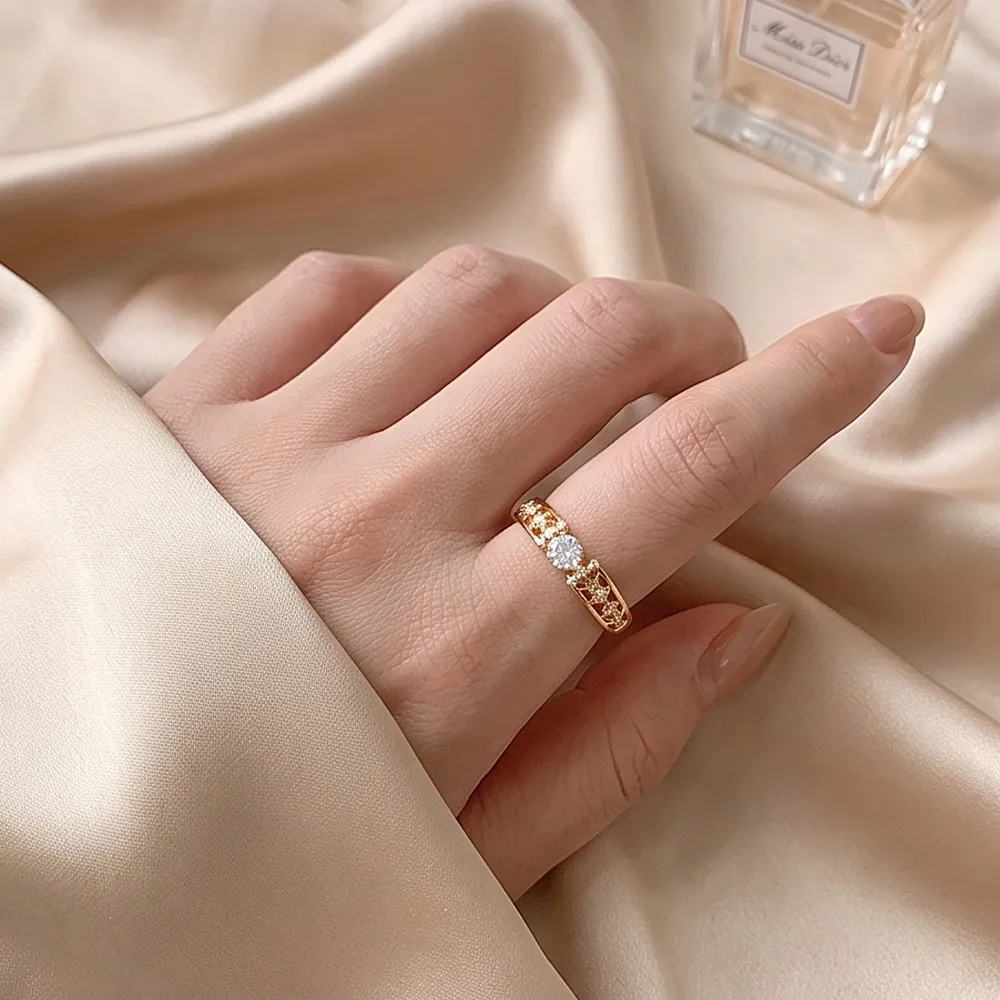 LAMOON Hollow Out Natural Gemstone Moissanite Ring For Women 925 Sterling Silver Gold Plated Fine Jewelry Accessories Engagement