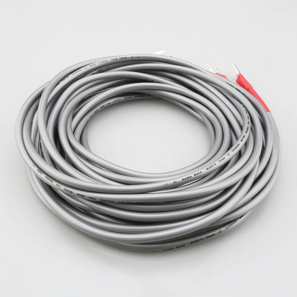 كابل مكبر صوت HiFi Audio Note AN-SPXII مطلي بالفضة النقية كابل مكبر صوت عالي الجودة مع موصل قابس الموز Y Spade