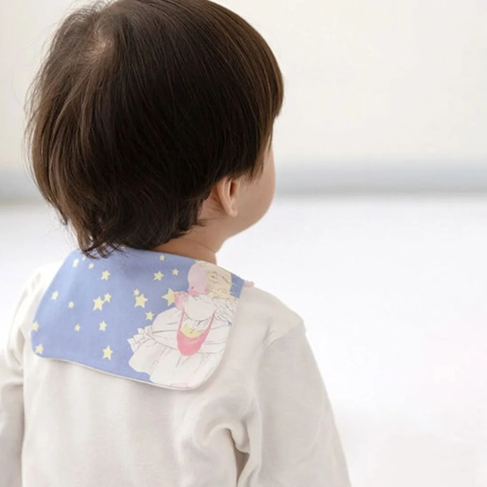 

2Pcs/Set Baby Care Baby Pad Back Towel Cartoon Cotton Baby Sweat Towel Sweat-absorbent Burp Cloth Infant Face Towel Feeding Time