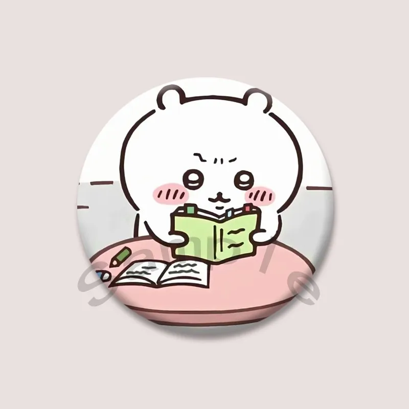 Cute Chiikawa Badge Cartoon Animation Peripheral Lapel Pins Tinplate Round Brooch for Shoulder Bag Accessories Souvenir Gifts image 6