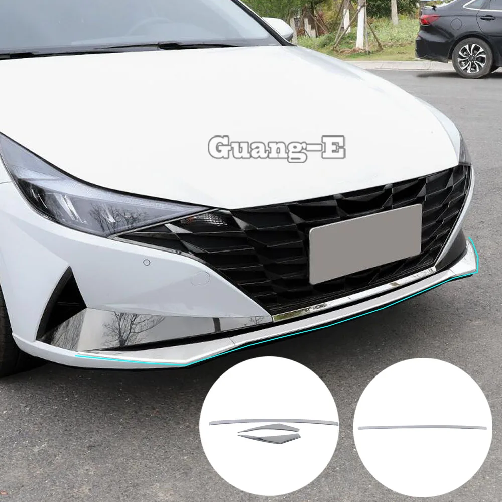 

Steel Car Front Bumper Guard Protector Trim For Hyundai Elantra Avante 2021 2022 2023 Decoration Eyebrow Exterior Accessories