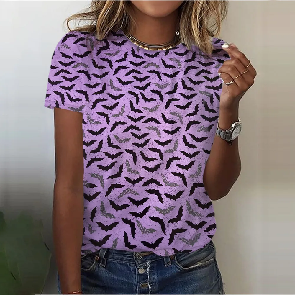 Kadın Disney cadılar bayramı Mickey Minnie üst gevşek yaz sokak yuvarlak boyun T-shirt Harajuku Y2k kadın parti elbise eğilim moda