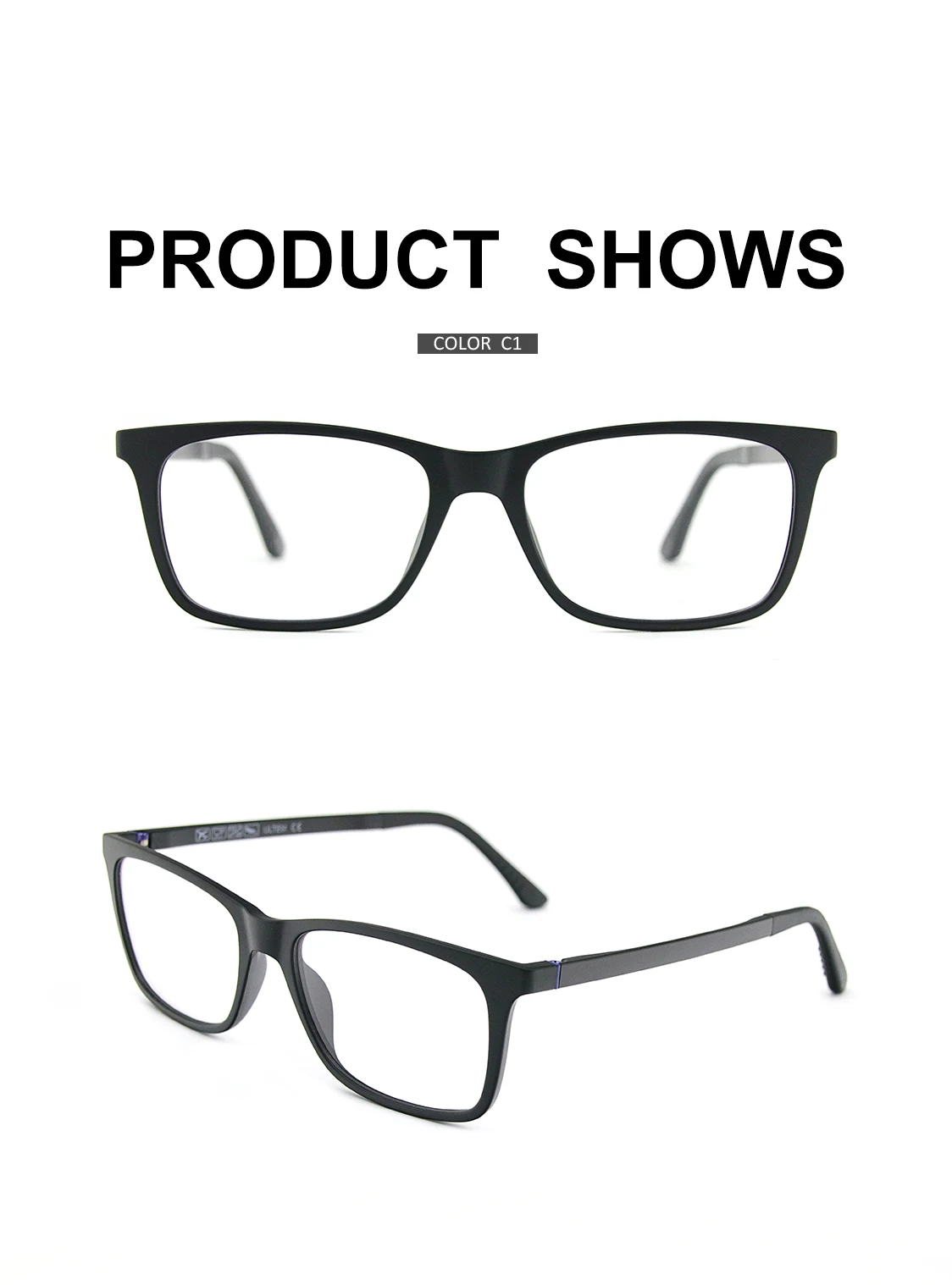 RS003 Myopie Brillen Rahmen Männer Quadratische Optische Gläser Rahmen Polarisierte Magnetische Clip auf Sonnenbrille – Detail 12