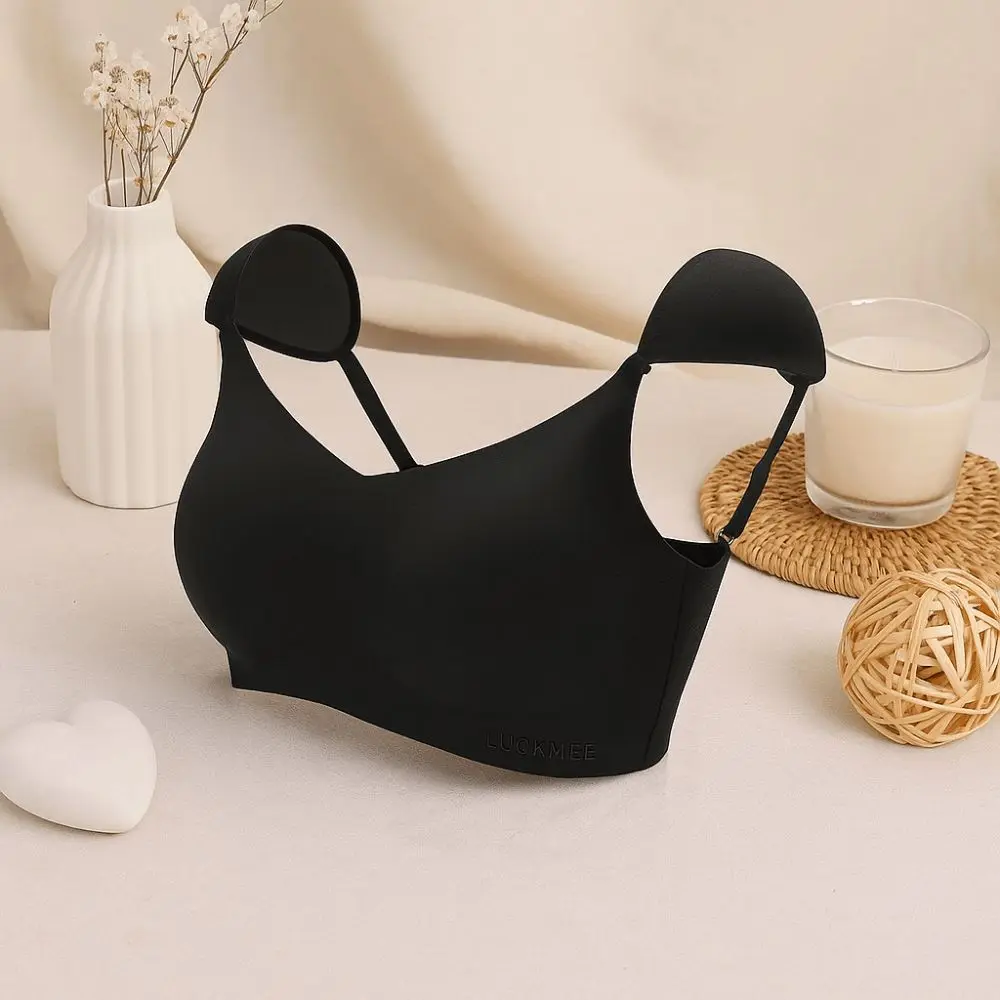 Comodo reggiseno a spalla ad angolo retto a V profondo Reggiseno con spalline senza cuciture anti-cedimento Lingerie Reggiseno sottile senza fili da donna/ragazza