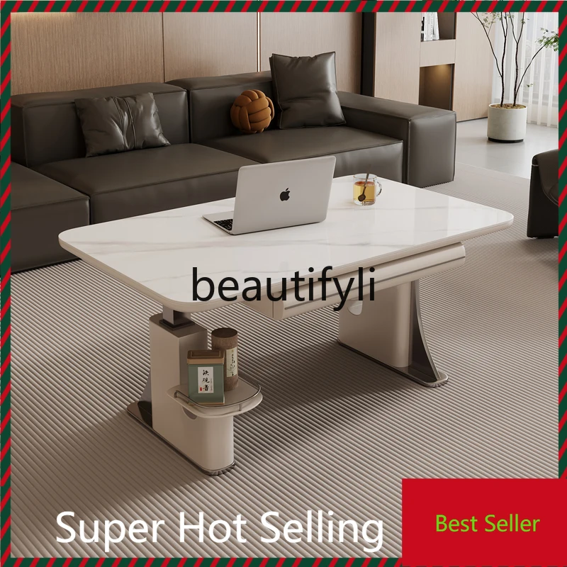 

G1218 Lifting, rock slab living room Modern electric coffee table lifting movable multi-function, dining table dual-purpose