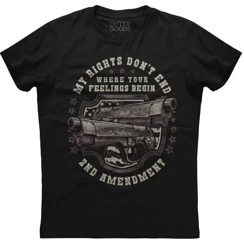 My Rights Don't End Where Your Feelings Begin Men's Patriotic Black T shirt