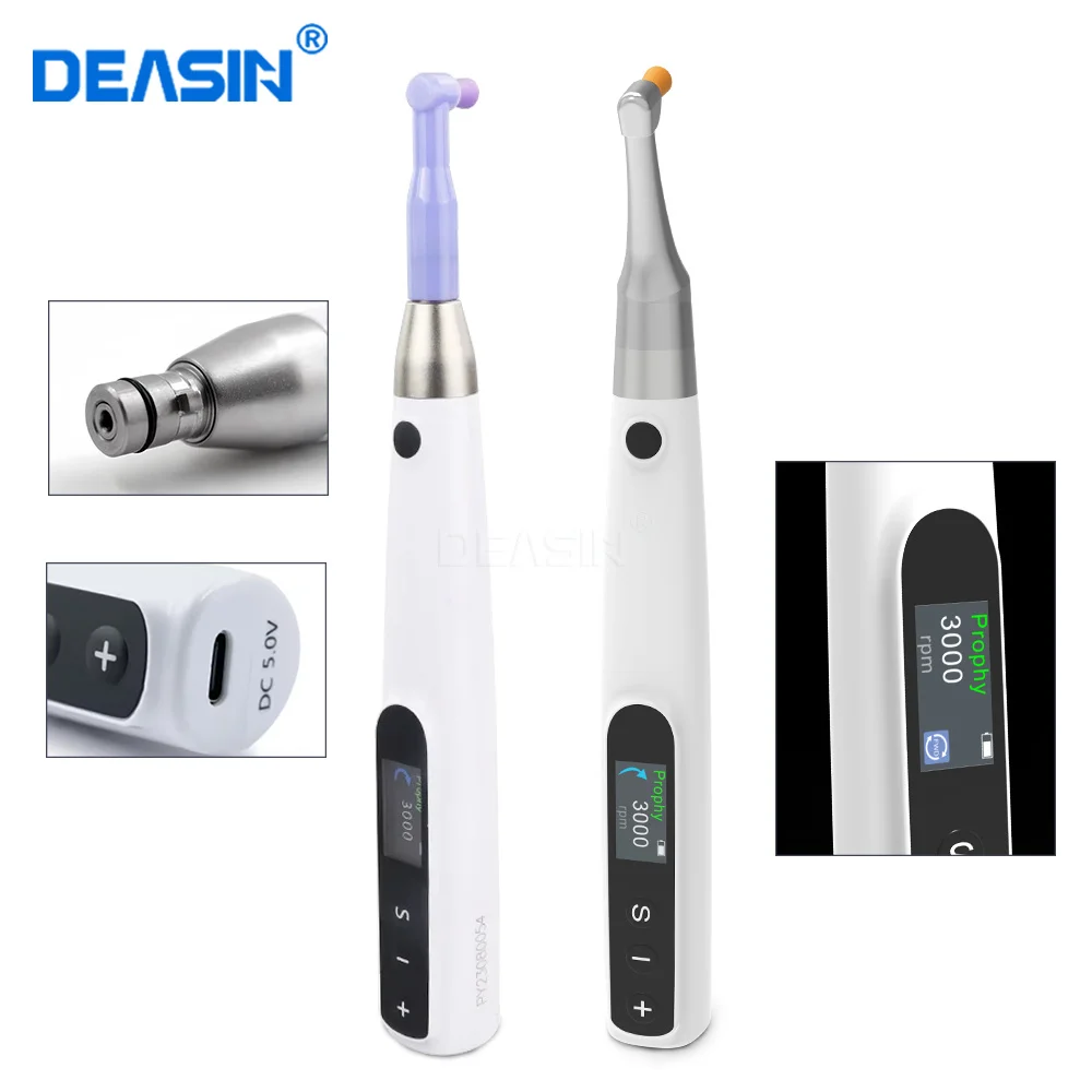 

Dental Wireless Prophy Motor 6 Speed Ranges Rechargeable Electric Polishing Motor Handpiece with 4 Polisher Cups Dentistry Tools