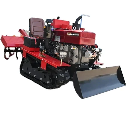 Agricultural Machinery Mini Farm25hp35hptracked Ride Type Cultivator Crawler Tractor Rotary Tiller