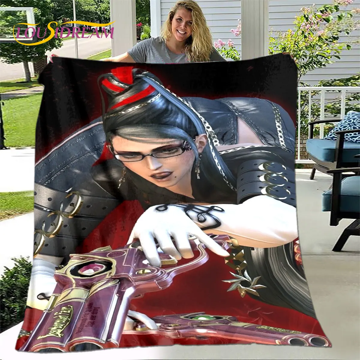 Bayonetta Sexy Game Gamer Cartoon Soft Plush Blanket,Flannel Blanket Throw Blanket for Living Room Bedroom Bed Sofa Picnic Cover - view 3