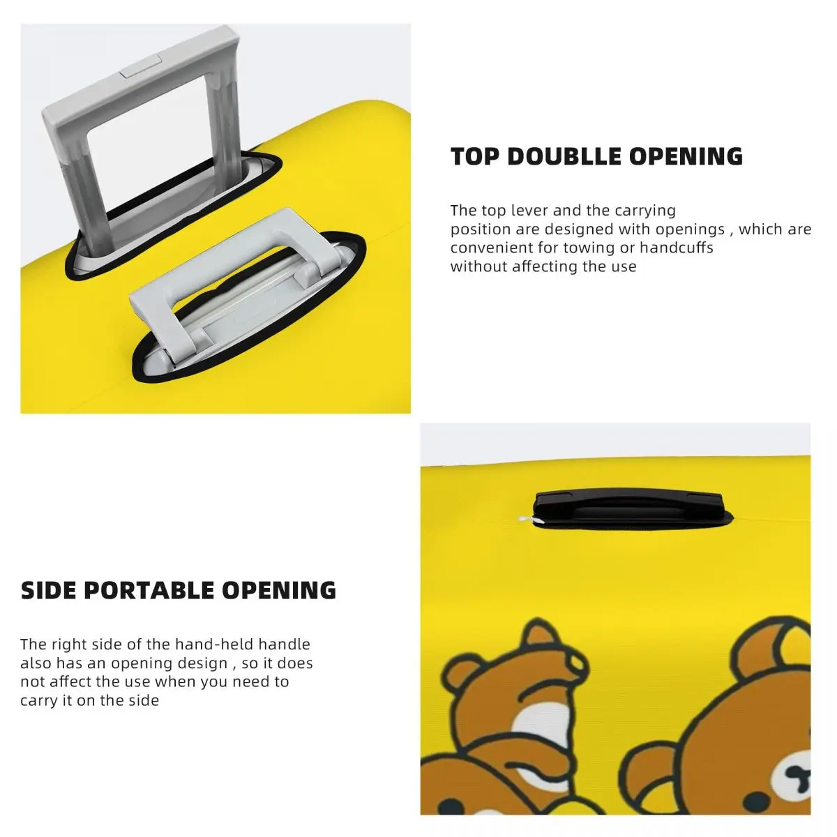 Capa elástica para bagagem de desenho animado Rilakkuma personalizada, capa protetora para mala de viagem, serve para 18-32 polegadas