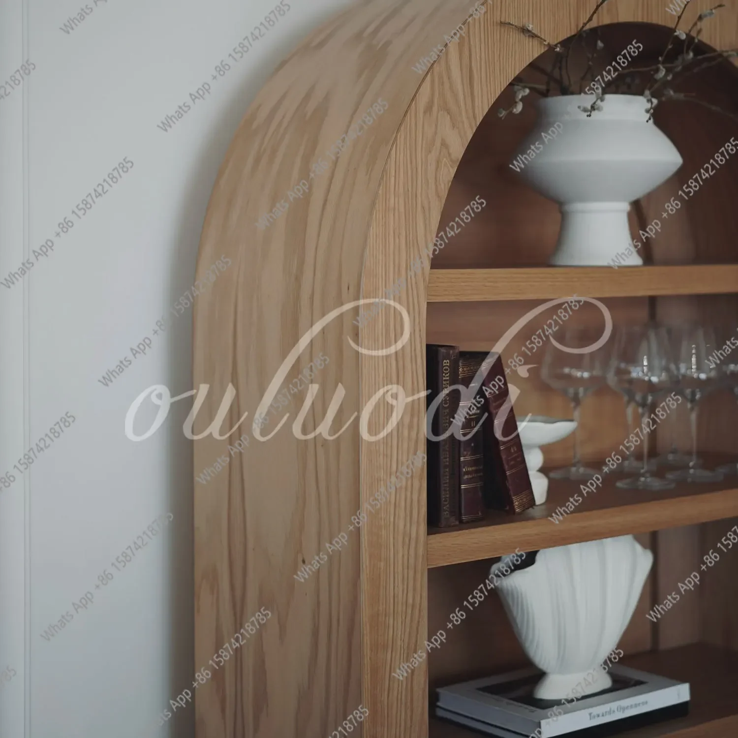 

Книжный шкаф Xx из цельного дерева, кабинет для небольшой квартиры, независимый книжный шкаф, гостиная во французском стиле ретро, витрина от пола до потолка