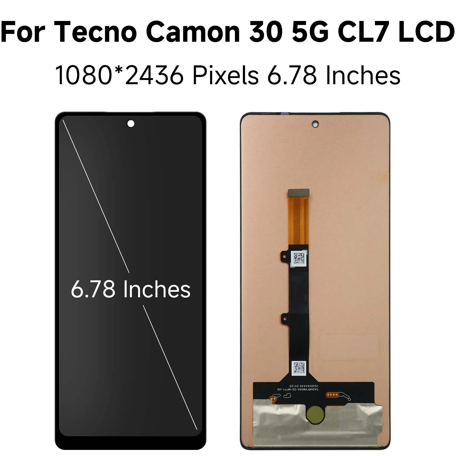 Original For Tecno Camon30 Camon 30 5G CL6 CL7 LCD Display Screen+Touch Digitizer Assembly For Tecno Camon 30 Replacement