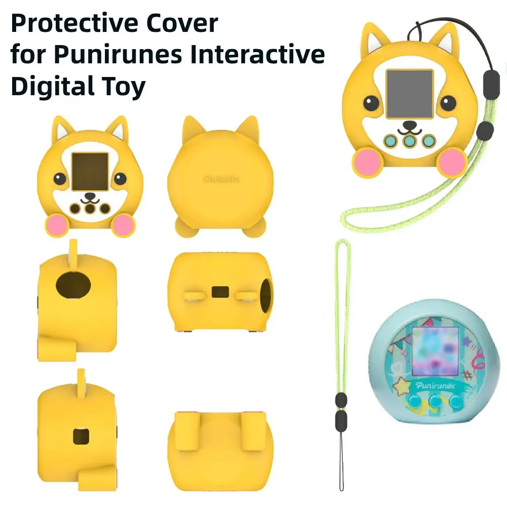 Soft Silicone Case for Punirunes Interactive Digital Toy Shockproof Protective Shell Compatible with Lanyard Cover Game fittings