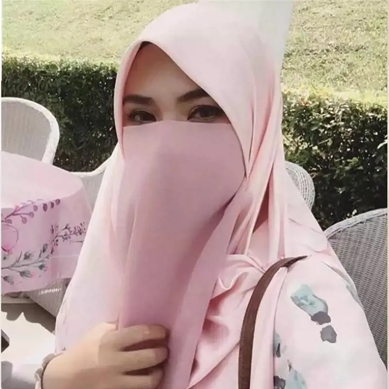 Lenço de cabeça islâmico para mulheres, lenço para oração árabe de ramadã, camada única niqab, boné 50*45cm