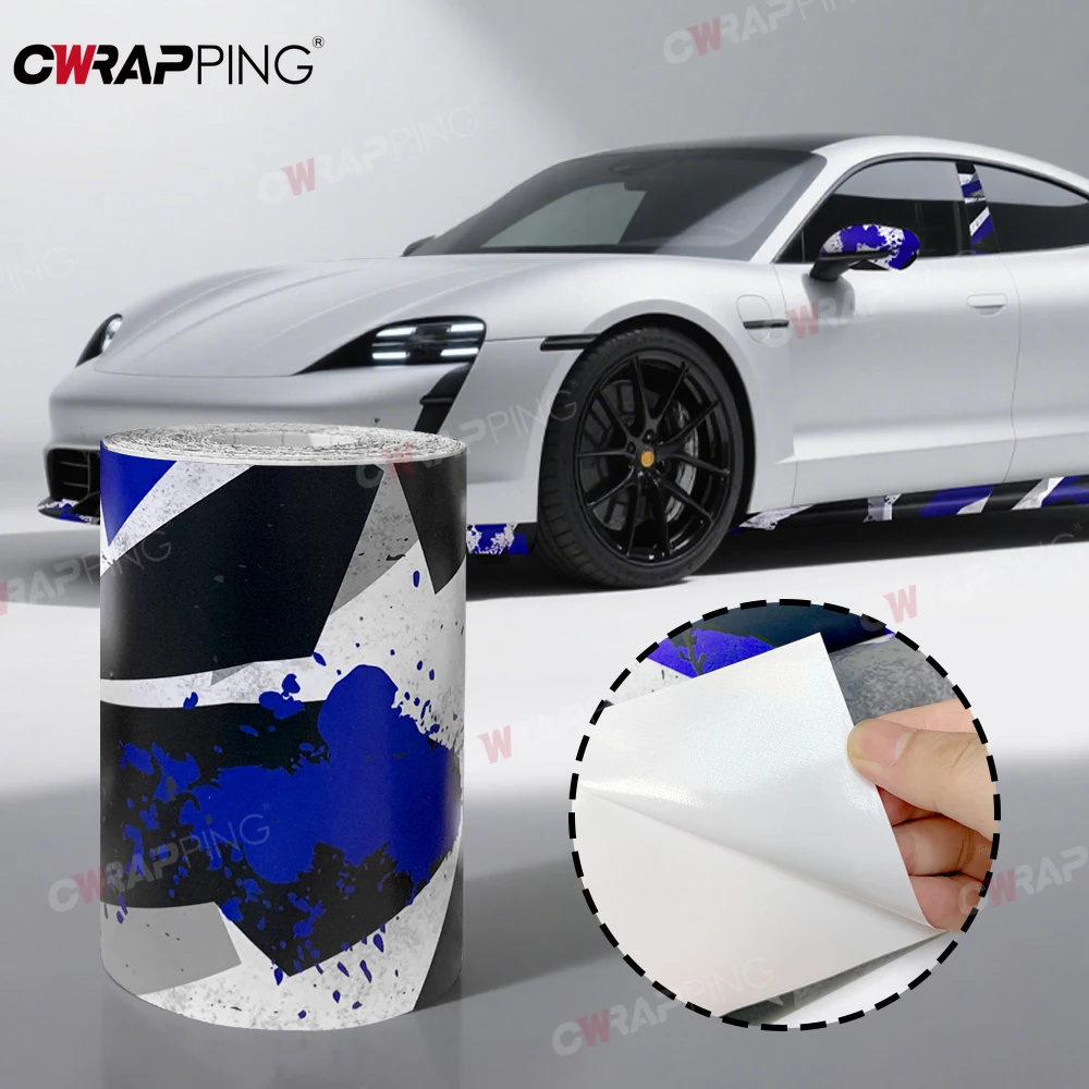 

Car Stickers Ink Splashing Wrapping Film Camouflage Car Wrap Vinyl for Motorcycle Blue Self-adhesive Motorcycles Graffiti Vinyls