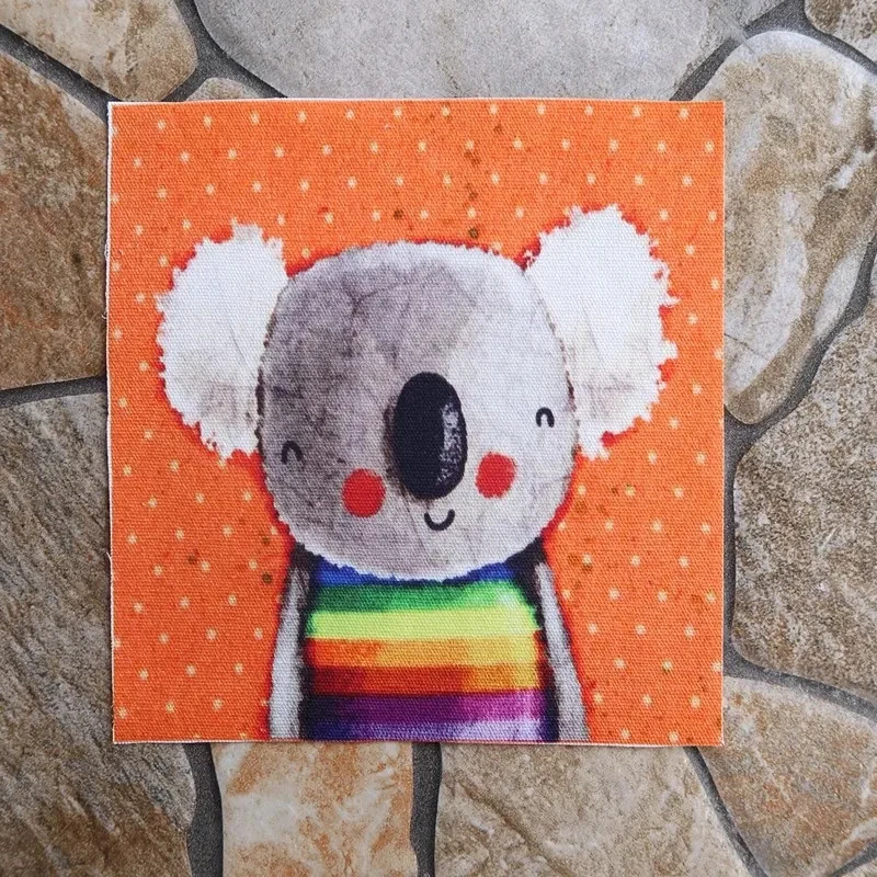 

Окрашенная хлопчатобумажная ткань ручной работы для сумок, искусственная цифровая печать, ткань для шитья, кошка, коала, слон