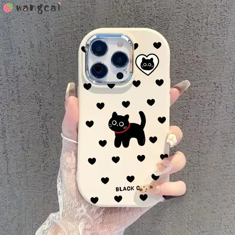 For Samsung Galaxy A33 A35 A73 A22 A02 A12 A11 A20S M32 M22 M02 M12 F12 Note 10+ Phone Case Dopamine Color Cute Cat Soft Cover