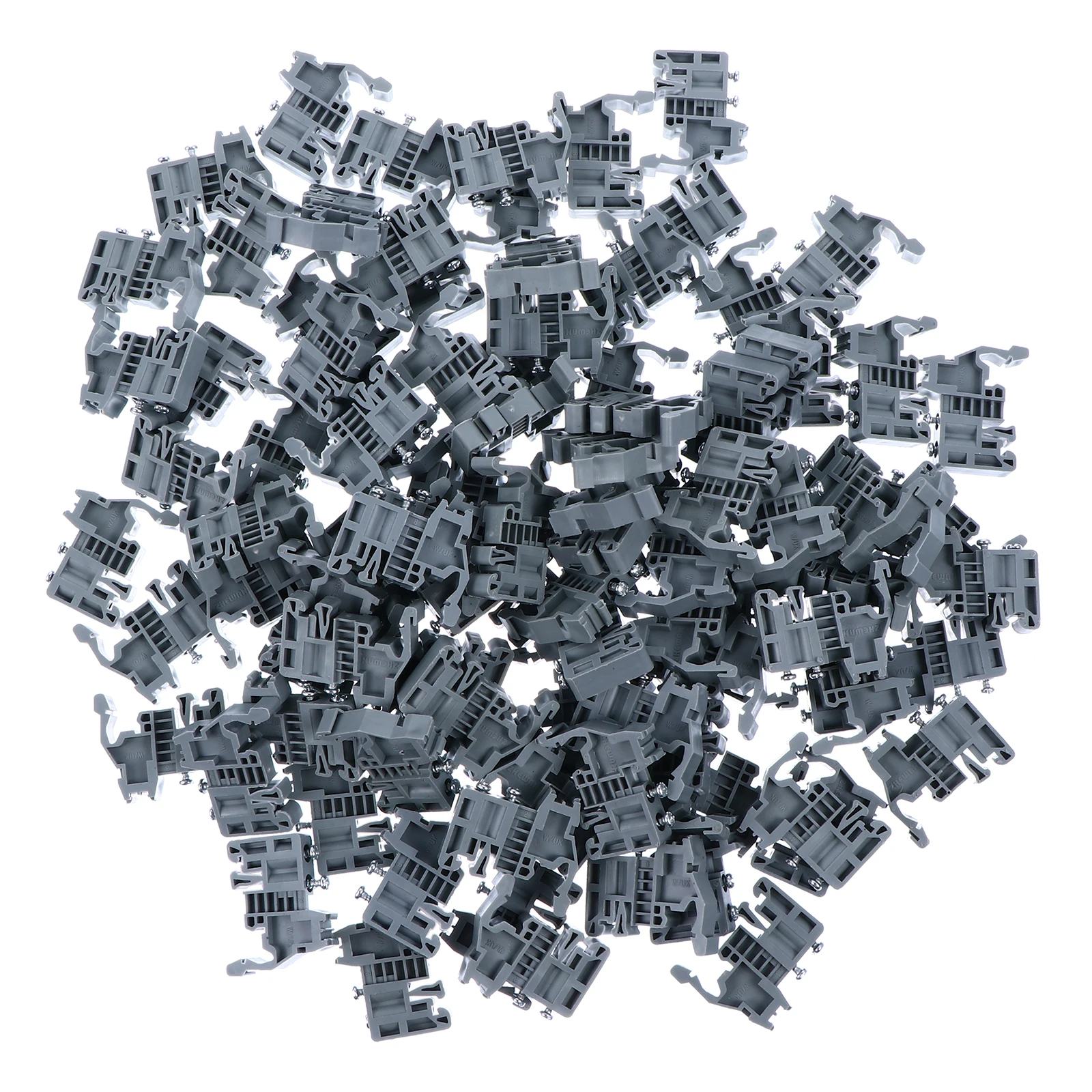 

100pcs DIN Rail Terminal Block Stopper Flame Retardant Insulation Material Wire Fixing Bracket Mounting Adapter Screw Fixed End