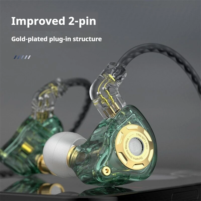 TRN MT1 pro Single Loop Wired Headset HIIFI Ear-hanging Subwoofer Mobile Phone Wired Music Headset