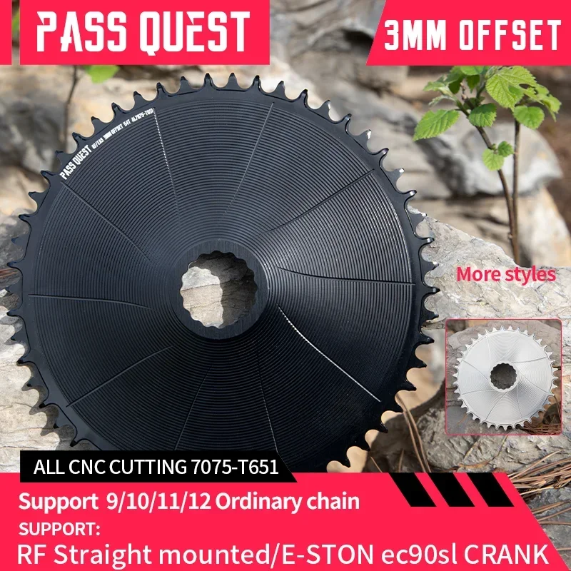 

PASS QUEST 3mm Offset AERO Chainring Narrow Wide Closed Sprocket for RACEFACE RF Next Sl Sixc Atlas Crank