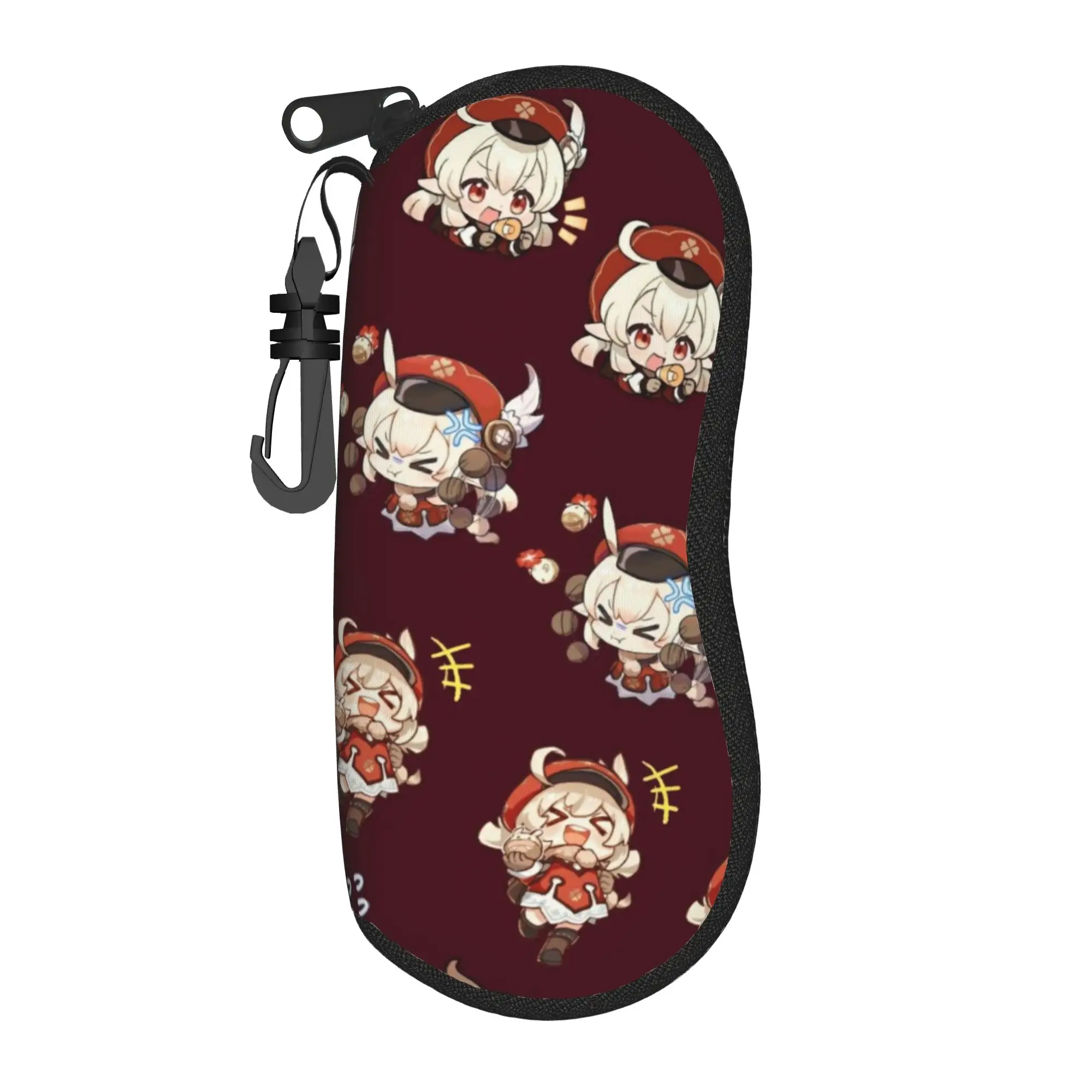 Cute Genshin Impact  Glasses Case Anti-Fall Zipper  Glasses Storage Box Anti-Pressure Eyeglasses Box