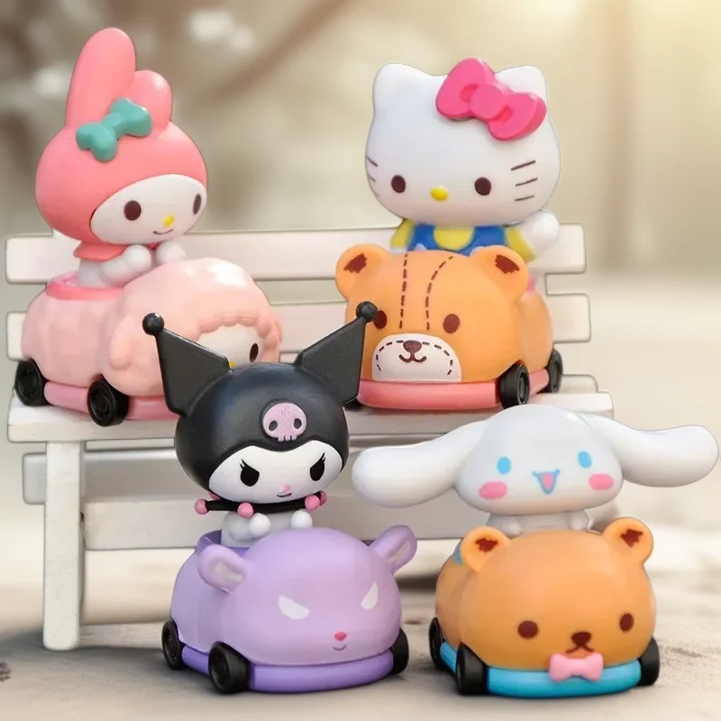 

4Pcs Sanrio Hello Kitty Decoration Doll Anime Figure Cinnamoroll Q Figural Car Desk Cake Decoration Model Children Birthday Gift