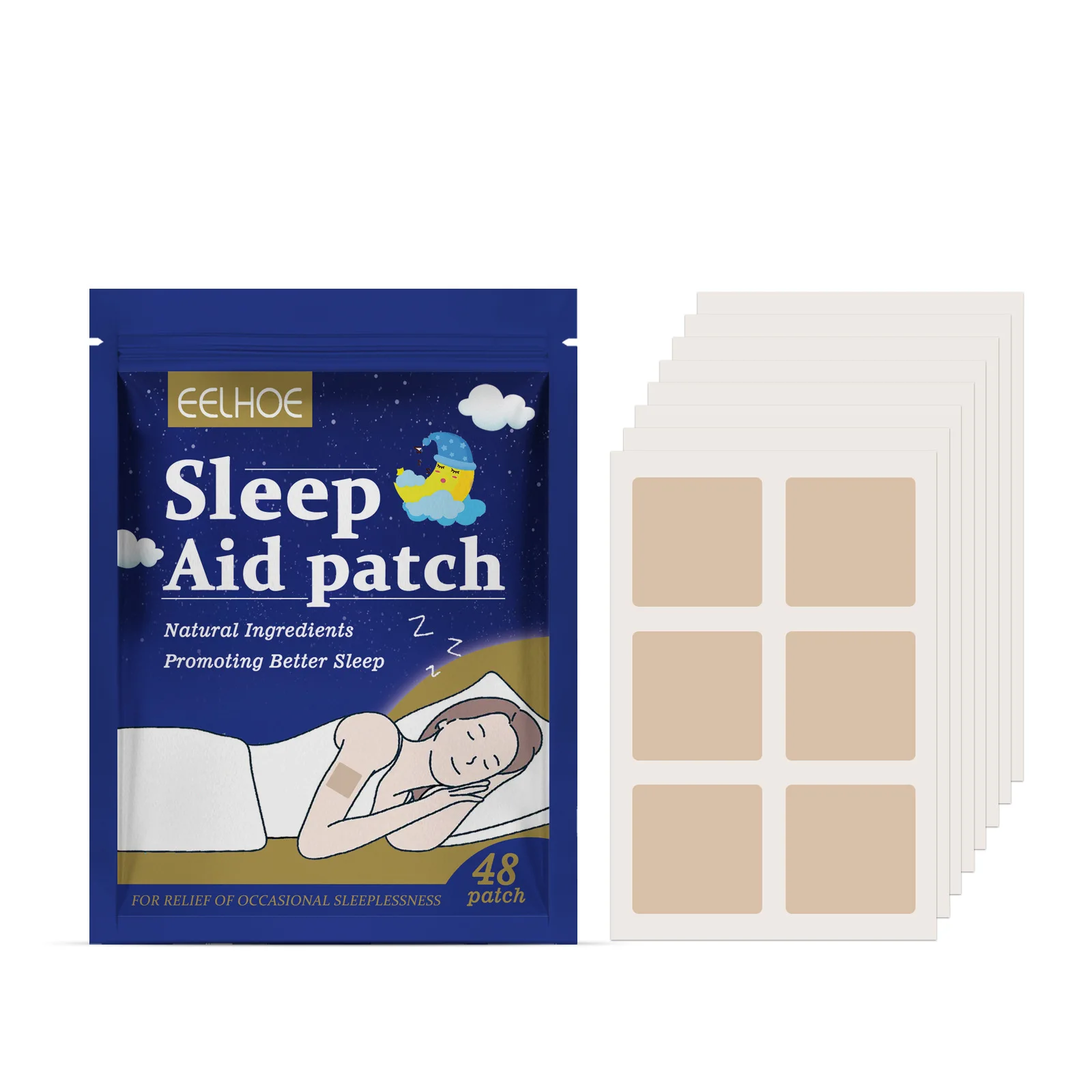 48pcs Insomnia Treatment Relieve Anxiety Decompression Headache Neurasthenia Soothing Plasters Body Relaxing Help Sleeping Patch