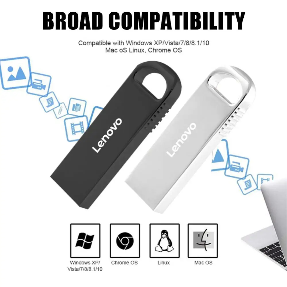 Lenovo-unidad Flash USB 2 en 1 para ordenador portátil, Pendrive OTG de 2TB para Iphone, Android, Ps4